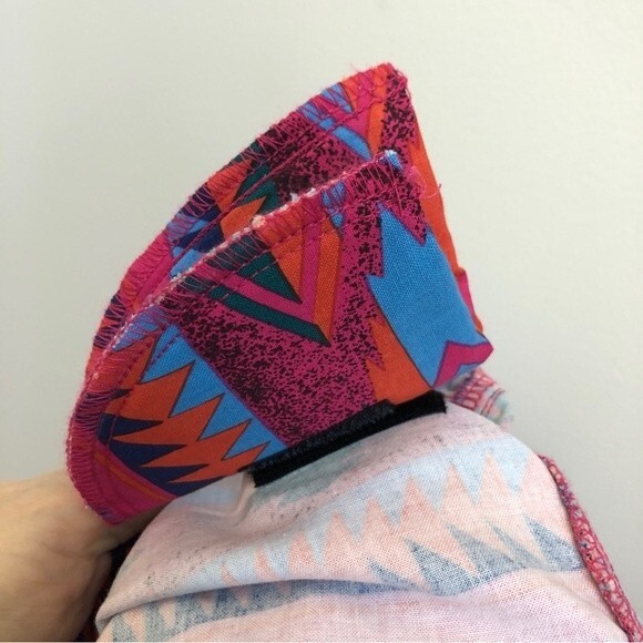 Wrangler Shirt Womens XL Pink Blue 90s Southwestern Western Aztec Vintage New - Picture 8 of 16